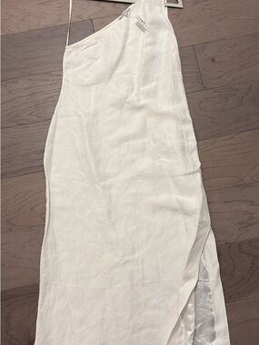 Madewell White Asymmetric Slip Dress